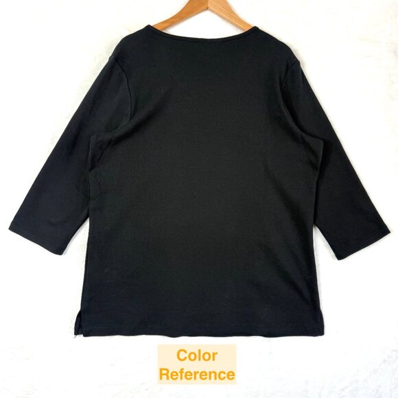 Quacker Factory Jeanne Bice Christmas Embroidered Rhinestones Shirt Womens M - Picture 4 of 8